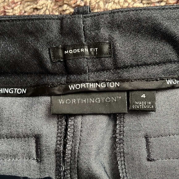 Worthington size 4 modern fit slacks black charcoal - Picture 2 of 6